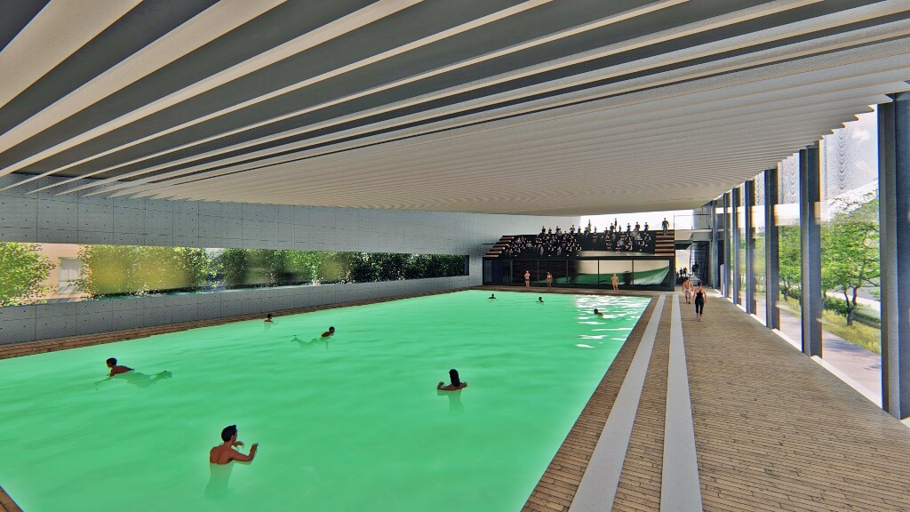 Bornova Belediyesi’nin bölge sakinlerinin talepleri doğrultusunda projelendirdiği Çamdibi Yarı Olimpik Kapalı Yüzme Havuzu için geri sayım sürüyor.